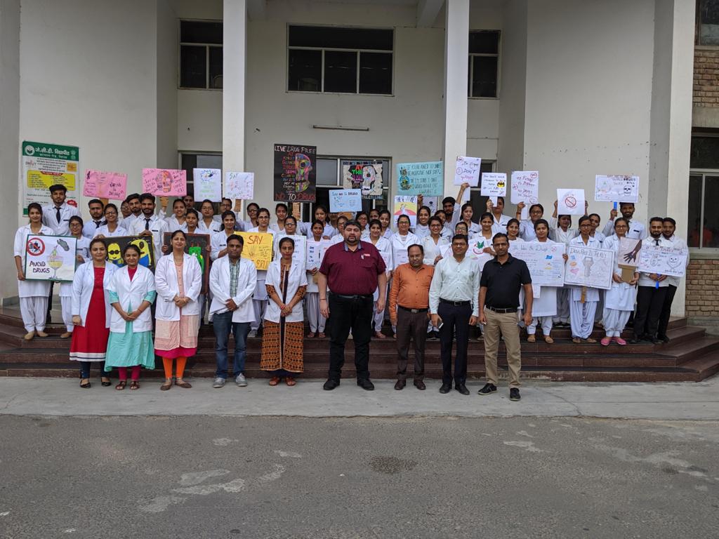 Rally on “Say no to drugs” was conducted by JCD, Dental College